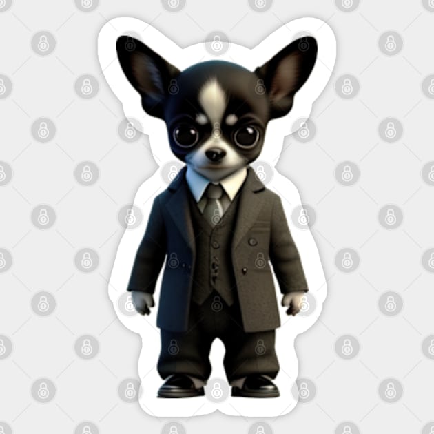 Chihuahua gentleman Sticker by IDesign23